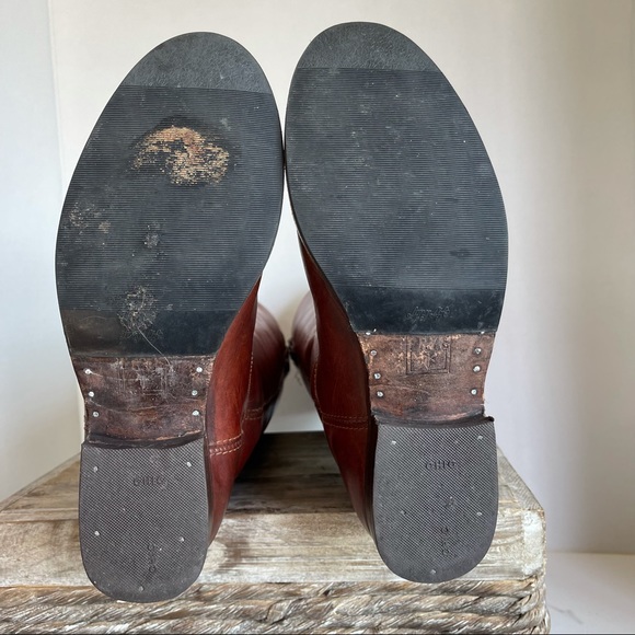 FRYE Cognac Melissa Button Boots/Booties - Picture 10 of 16